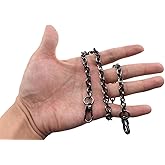 HAHIYO Mini Pochette Purse Chain Strap Thin Wide 6mm for LV Length 15.7 Inches Thick 2mm Shiny Black for Handbag Wallet Clutch Comfortable Flat Metal Strap 1 Pack