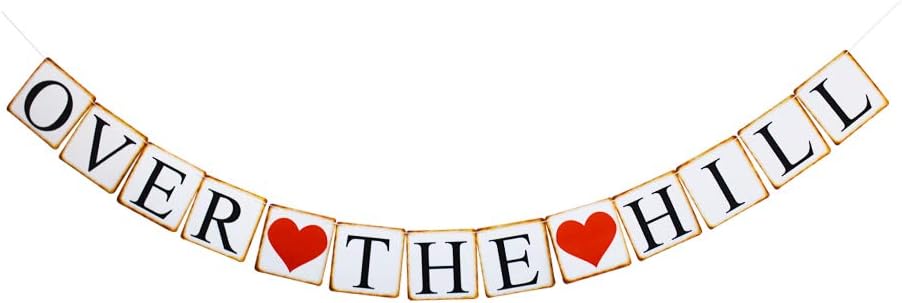 Over The Hill Banner, Women/Men' 40th/50th/60th Birthday Party Sign Paper Garland