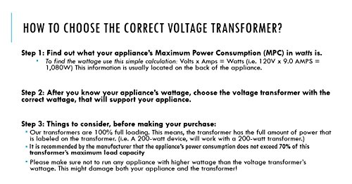 Instapark ITU-500 Voltage Converter: AC 110V / 220V 500W Step-up and Step-Down AC Voltage Transformer with Maximum Load Capacity (MLC) - 500 Watts