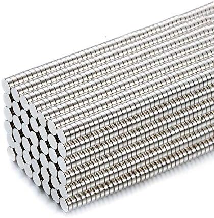 Hmikeci  Small Multi-Use Refrigerator Magnets for Refrigerator, Science, Crafts - Tiny Round Disc, Sliver,4MM x 1.5MM - Approximately, 200Pcs