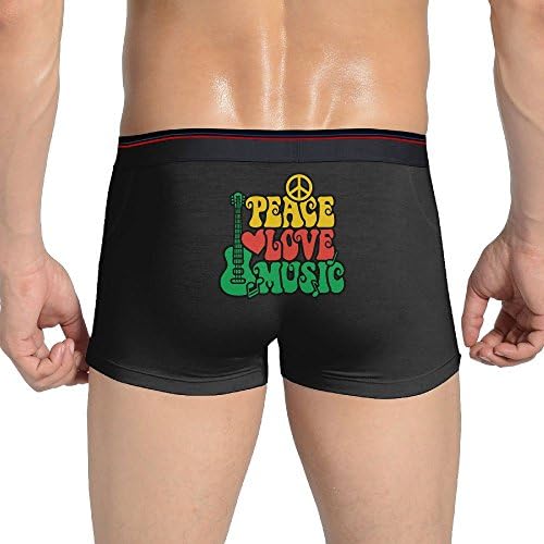 Peace, Love and Music with Guitar Men's Comfort Boxer Brief Basic Brief