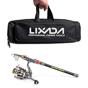 Lixada Canne à Pêche Set, Télescopique Canne à Pêche Et Moulinet Combo Avec Ensemble De Mer Salé D’eau Douce Kit De Canne à Pêche Kit