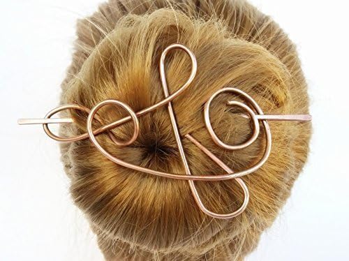 Copper Hair Jewelry Hair Clip with Stick,Bun holder,Rose Gold Hair Accessories