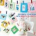 JamBer Colorful Bundle Kit Accessories for Fujifilm Instax Mini 7/7S/8/8+/ 9/25/ /50S/70/90 Camera,Include Pattern Stickers,Sticker Frames,Desk Frames,Hanging Frame with Clips & String