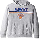 NBA Men's New York Knicks Out of Bounds Fleece Pullover Hoodie Sweatshirt, Medium, Heather Gray