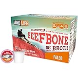 LonoLife Grass-Fed Beef Bone Broth Powder with 10g Protein, K-Cup Pods, 10 Count