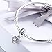 BAMOER 925 Sterling Silver Love in My Heart Charms Diamond Pendant for Charms Bracelet
