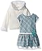 Youngland Girls' Toddler 2 Pc Set, Plaid Jumper Dress with Knit Sweatshirt