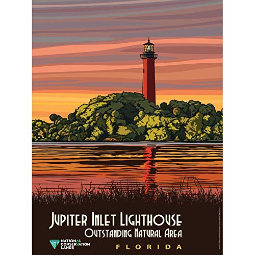 Artery8 BLM Jupiter Inlet Lighthouse Natural Area Florida Art Print Canvas Premium Wall Decor Poster Mural