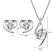 EVERU Sterling Silver Jewelry Sets for Women, Heart Pendant Necklace & Heart Earrings with Sparkle AAA Cubic Zirconia with Gift Box
