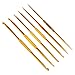 6Pcs Golden Aluminum Double End Crochet Hook 2.0 - 7.0mm