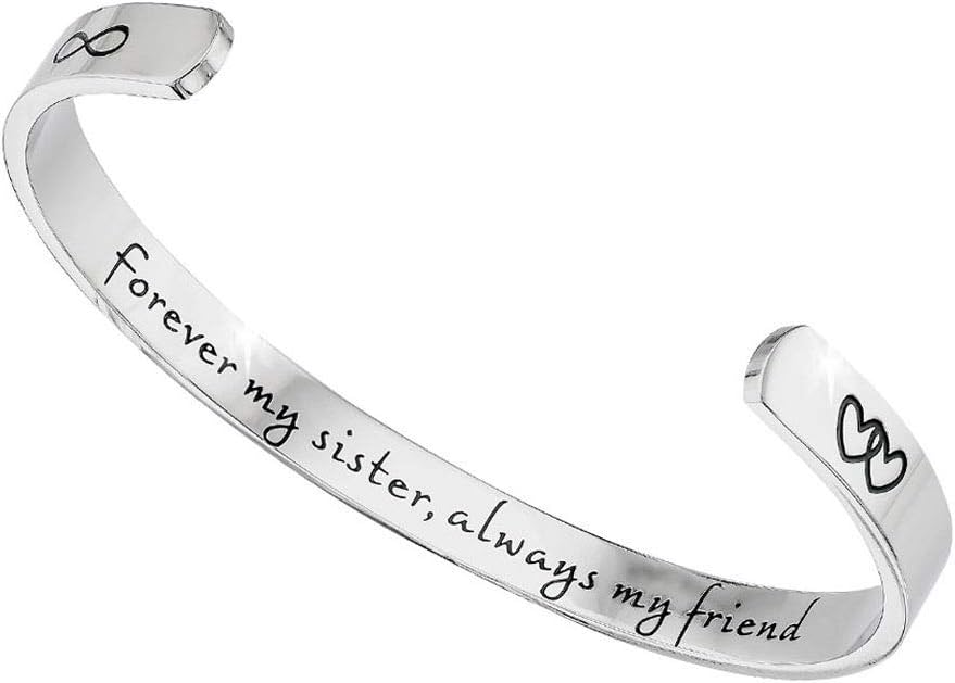 Green Turtle Sister Bracelet Bangle Always My Sister Forever My Friend Jewellery for Sister