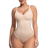 Lover-Beauty Shapewear Bodysuits for Women - Tummy Control Seamless Body Shaper Padded Thong