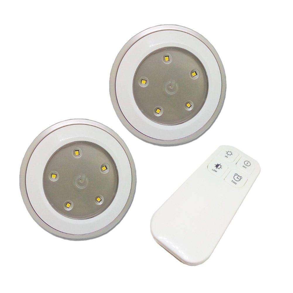 Buy FiveRen 2Pack Puck Light with Remote Control, Cordless Battery