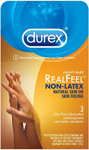 Durex Real Feel Polyisoprene Non Latex Lubricated Condoms, 3 CT (PACK OF 4)