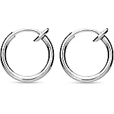 Mini Clip On Spring Hoop Earrings for Non-Pierced Ears