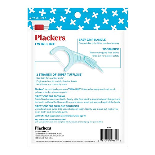 4 Plackers+Twin+Line+Dental+Floss+Picks
