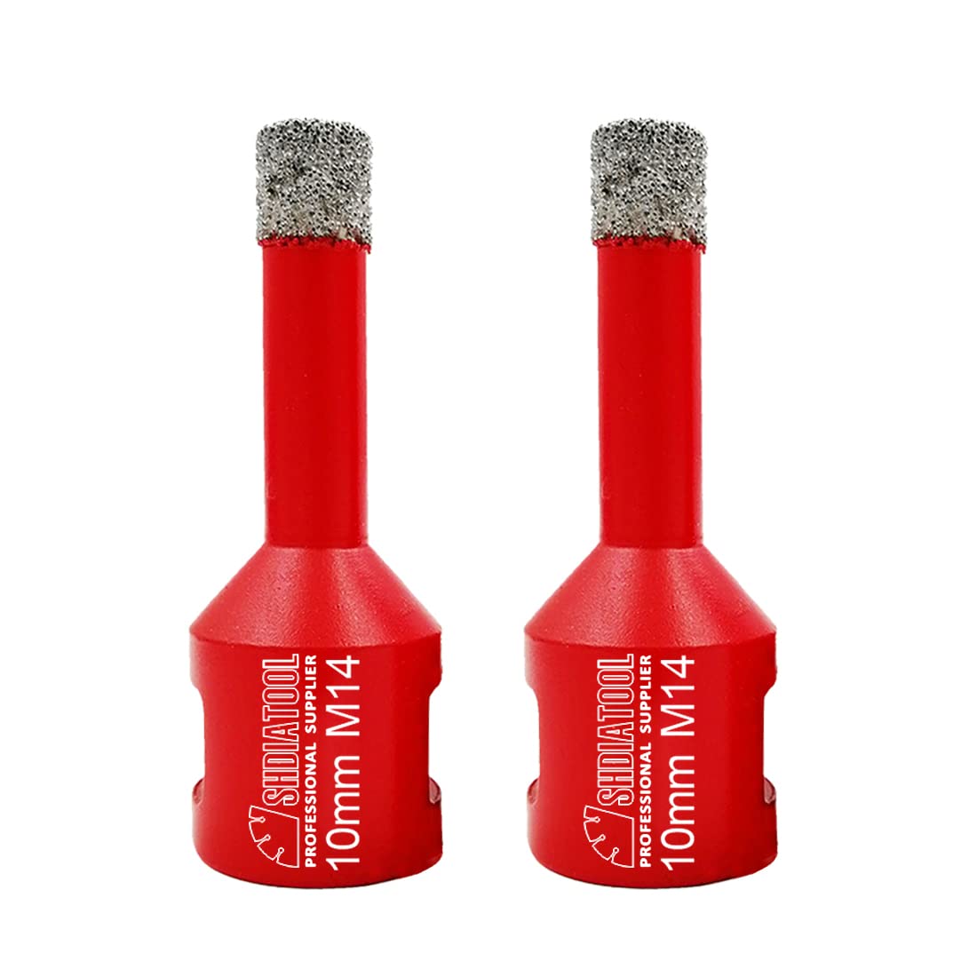SHDIATOOL Dry Diamond Drill Core Bit 2pk Diameter 10mm Vacuum Brazed Drilling Porcelain Tile Granite Marble