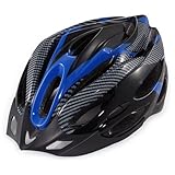 Generic Cycling Bicycle Adult Bike Safe Helmet Carbon Hat With Visor 19 Holes Blue