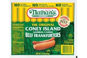 Salutem Vita - Nathan's Famous The Original Coney Island Beef Frankfurters 10oz, Pack of 3
