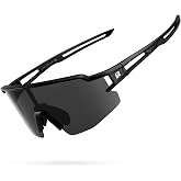 ROCKBROS Polarized Sports Sunglasses Anti-Glare HD Cycling Sun Glasses | Sport-Specific Unobstructed View Professional - UV400 Protection Goggle with Myopia Frame for Running Cycling Driving Hiking