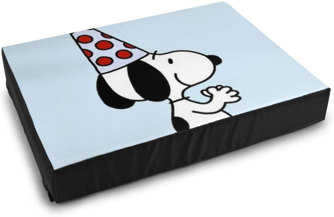 UHBBT Snoopy Birthday Memory Foam Platform Pet Bed, Calming Bed for Dogs with