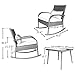 Cloud Mountain Outdoor Furniture 3 Piece Wicker Rattan Outdoor Rocking Chair Black Rock Bistro Set Comfortable Modern Easy Assembly Patio Lawn Garden Backyard Pool with Lumbars
