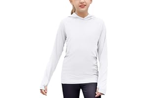 Zaclotre Kids UPF50+ Sun Shirt Girls Quick Dry Fit Sun Protection Clothing Athletic Hoodie with Thumbholes