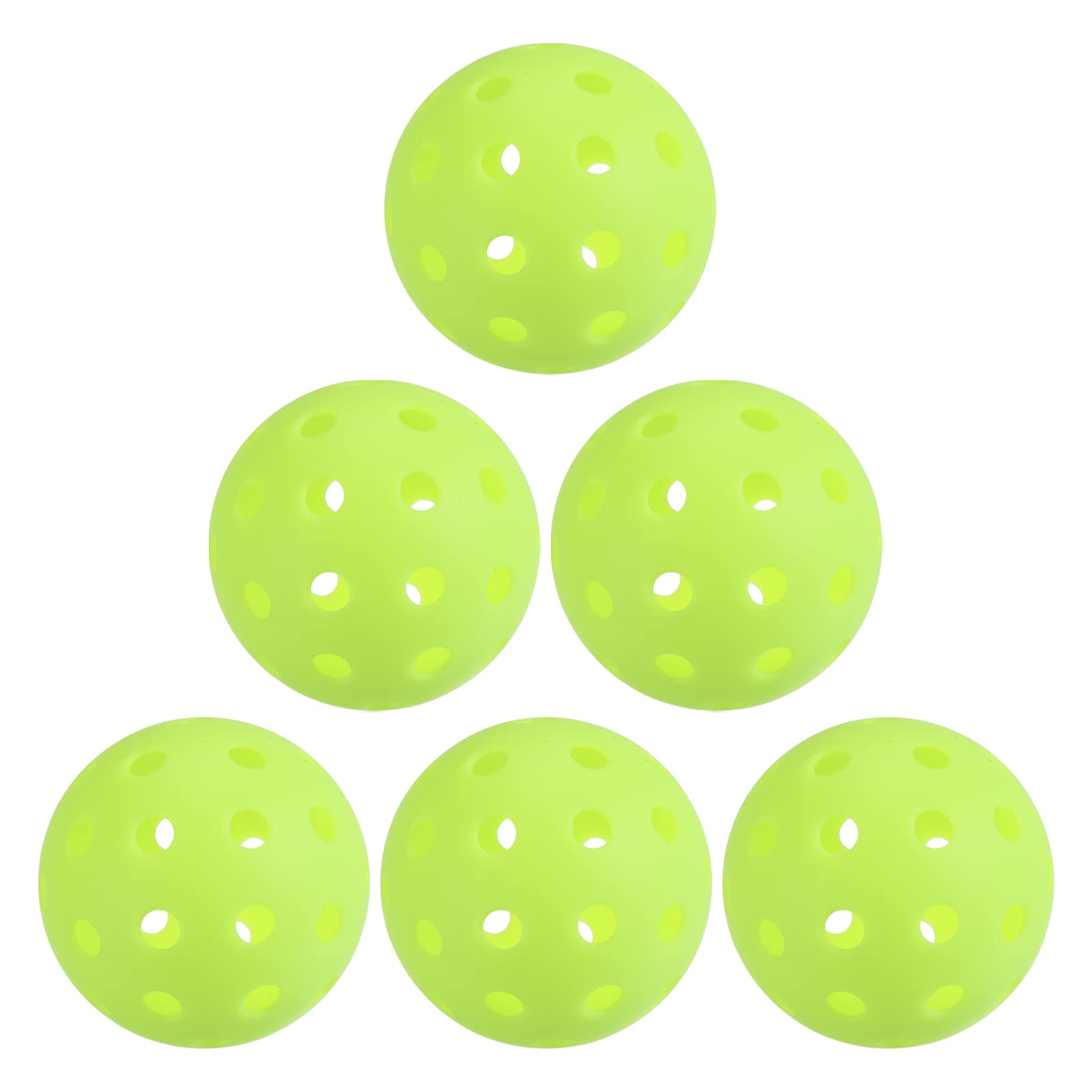 PATIKIL Outdoor Pickleball Balls, 40 Holes Pickleball USA Pickleball Approved (USAPA), 6 Pack Pickleball Balls for Indoor and Outdoor Sport, Neon Green