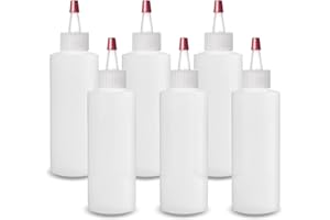 ljdeals 4 oz Plastic Squeeze Bottles with Yorker Caps, for hair color, Lotion, condiments, paints, craft, sauce and more…Pack of 6, BPA Free, Made in USA