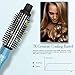 SwanMyst Curling Iron Brush, Dual Voltage Travel-friendly 1.25 Inch Tourmaline Ceramic Ionic Hair Curler Hot Brush, Anti-scald Instant Heat Up Curling Wand with Teeth Styling Brush