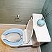 saounisi Toilet Seat Cover Washable, Padded Cushion Warm Soft Thick Fuzzy Round Elongated Washable Disposable Large Blue 1 Pack