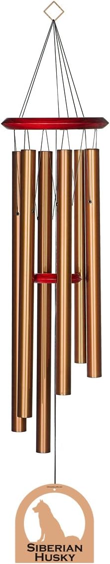 Chimesofyourlife E4597 Wind Chime, Siberian Husky/Bronze, 35-Inch