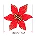 SATINIOR 20 Packs Christmas Faux Flowers Glitter Poinsettia Christmas Tree Ornament DIY Holiday Floral Arrangements (Red)