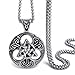 ELFASIO Celtic knot Magic Both Sided Pendant Necklace Men's Stainless Steel Box Chain Jewelry(20-28inch)