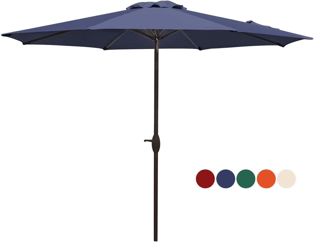 Domicare 9 Ft Patio Umbrella Outdoor Umbrella With 8 Ribs Easy Push Button Tilt And Crank Outside Table Umbrella Beige Talkingbread Co Il