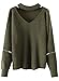 Futurino Women's Solid Choker V Neck Long Sleeve Loose Knit Sweater Jumper Top