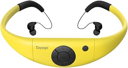 Amazon 国際防水等級ipx8 水泳イヤホン ヘッドホン一体型 防水mp3音楽プレーヤー 8gbメモリー スポーツヘッドホン 水泳 温泉 シャワー お風呂 プール 運動 通勤 通学 Wpm8 黄色い Tayogo デジタルオーディオプレーヤー