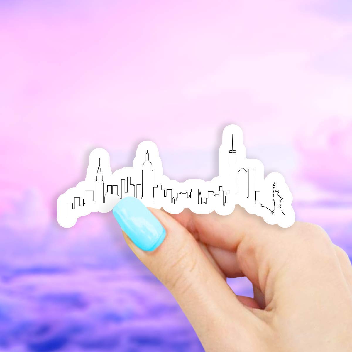 New York City Outline Sticker - for Laptops, Water Bottles and Cell Phones