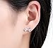 Qtalkie 1 Pair 925 Silver Plated Cute Bow Twinkingling Earrings Ear Stud Earrings