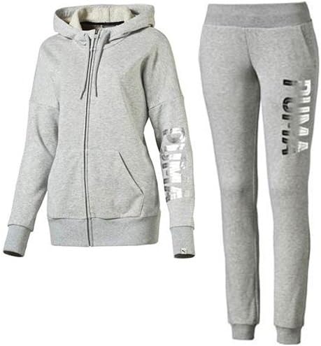 Amazon Puma プーマ スウェット 上下セット フーデッドスウェットジャケット パンツ レディース フルジップ パーカー トレーナー ロングパンツ 上下組み スエット Lサイズ 04 ライトグレーヘザー Puma Sweatset L 04 04 フィットネス トレーニング