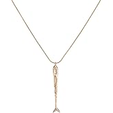 Mikovivi Fish Pendant Necklace for Women, 17.72in Dainty Sardine Charm Necklace Retro Simple Personality Coral Boho Jewelry Sea Drop Chain Trendy Summer Accessory (Gold)