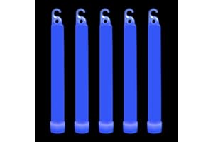 novelinks 50 Pcs 6'' Premium Glow Sticks Bulk - Ultra Bright Large Glow Necklaces Light up Glow in The Dark , Emergency Glow Sticks, Long-lasting Lighting Waterproof(Blue)