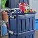 Sterilite 16867406 18 Gallon/68 Liter Ultra Tote, True Blue Lid & Base w/ Titanium Latches, 6-Pack