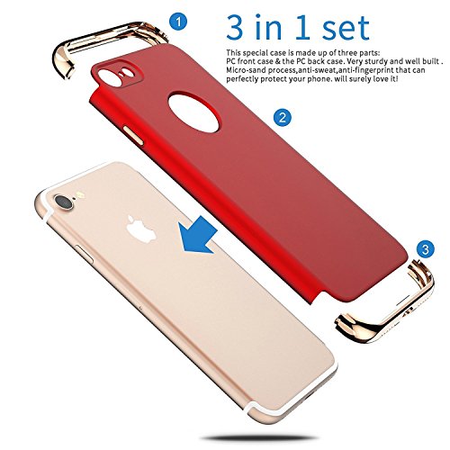 iPhone 7 Case,A Trading Shockproof Thin Hard Case Cover for iPhone 7 4.7inch (red)