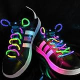 AGPtEK Multi-Color LED Light Up Waterproof Shoelaces, 3 Modes (On, Strobe & Flashing) 2 Feet Long, Battery Powered, One Pair