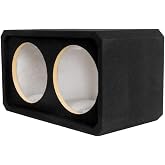 NVX NE102S Dual 10" Sealed Subwoofer Enclosure | 1.2 Cu Ft MDF Sub Box with Polyfil, Black Carpet, Spring Terminals