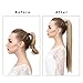 SARLA Ponytail Hair Extension Wrap Around Long Straight 24 Inch Synthetic Hairpiece for Women Dark Brown