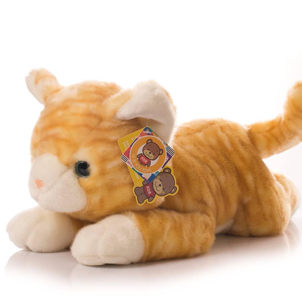 View 1 of 12 Inch Cute Cat Plush Toys Kitten Stuffed Plush Toys Animal Kitten Doll (Orange)