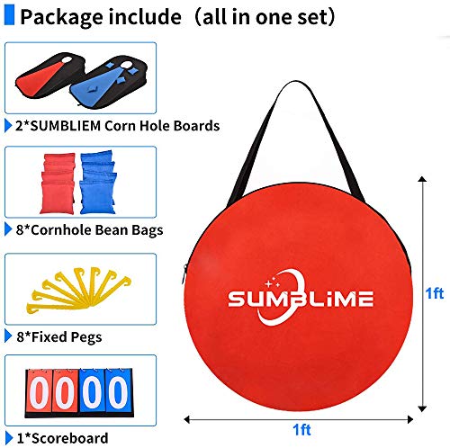 image for SUMBLIME Corn Hole Portable Outdoor Game - 2PCS Foldable Cornhole Boar
